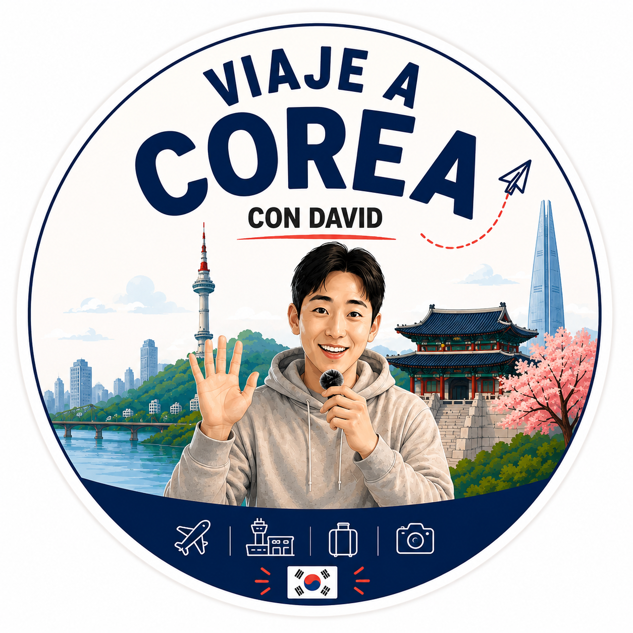 Logotipo redondo de Corea con David